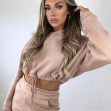Winter Tracksuit Women Two Piece Set - Oversized Hoodie Sweatpants Solid Color Sportswear Suit |Casual Sweatshirt Trouser Set