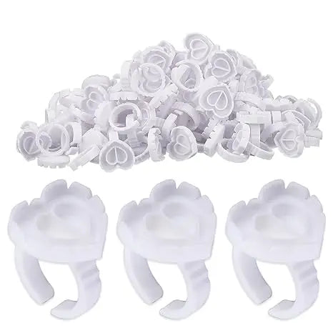 100Pcs Volume Glue Ring Cup for Lashes Fan Tattoo Pigment Holder Container Glue Holder Blossom Cups Eyelash Extension Supplier