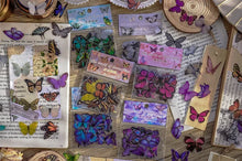 Journamm 40pcs/pack Butterfly Series Stickers Art Collage Junk Journal DIY Scrapbooking PET Waterproof Craft Aesthetics Stickers