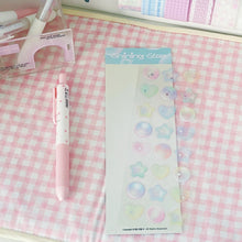 Stars Decal Stickers Scrapbooking Stationery Hearts Stickers PET Bubble Deco Sticker DIY Journal Planner