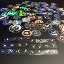 70 pcs Glitter Gold PET Adhesive Stickers Waterproof Transparent Label: SUN MOON Stars etc