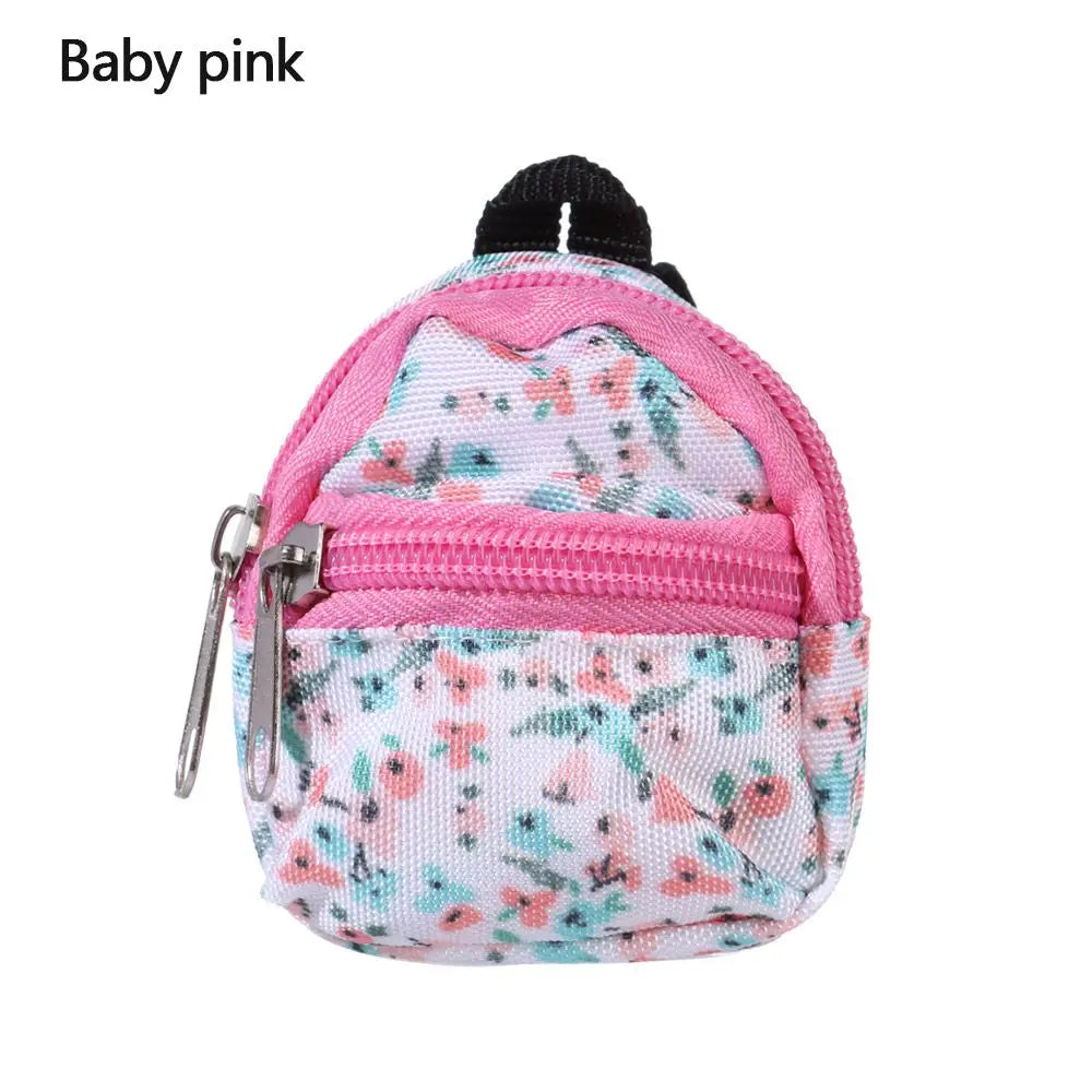 Mini Zipper Doll Backpacks Cute School Bags Doll Backpacks Doll Bags Travel Case Doll Accessories Toy Supplies for Doll Play