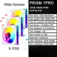 LDPCSJ PRISM 4 RS 12cm ARGB 4 Pin Computer Case Fan Quiet Cooling 12V Large Air Volume 1200RPM for Desktop Gaming PC Build