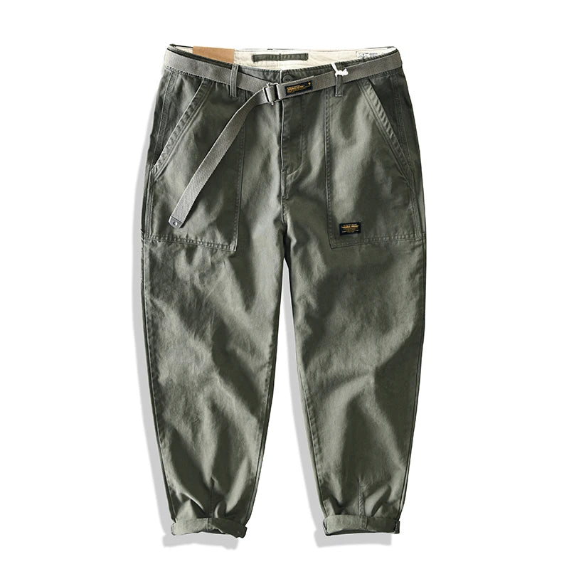 Yu Wenle Amekaji Trendy Versatile Workwear Pants Men American Retro Trousers Fashion Cargo Pants Man Straight Casual Baggy Pants
