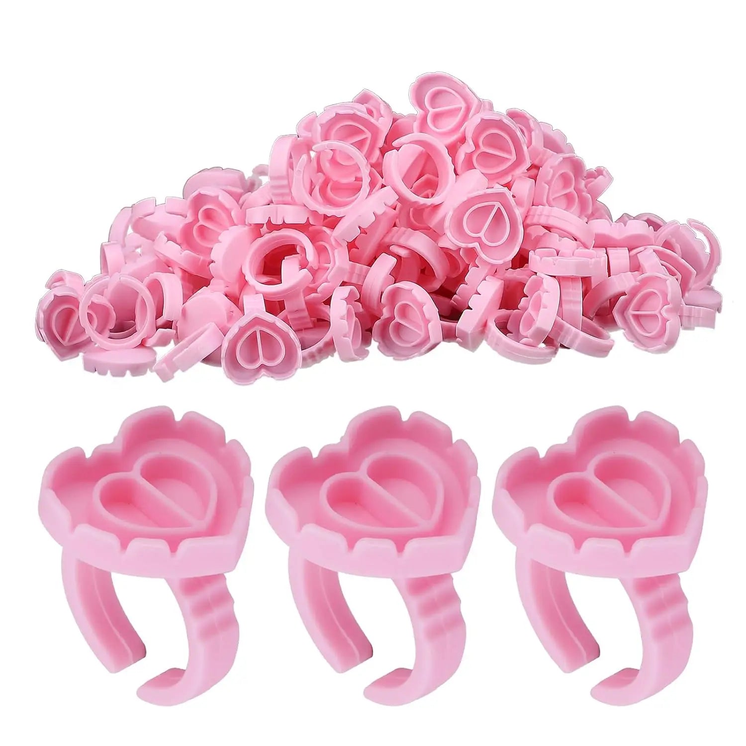 100Pcs Volume Glue Ring Cup for Lashes Fan Tattoo Pigment Holder Container Glue Holder Blossom Cups Eyelash Extension Supplier