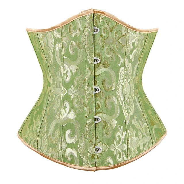 Women Gothic Jacquard Underbust Corset Bustier Waist Cincher Slimming Body Shaper Corselete Lingerie Plus Size Party Clubwear