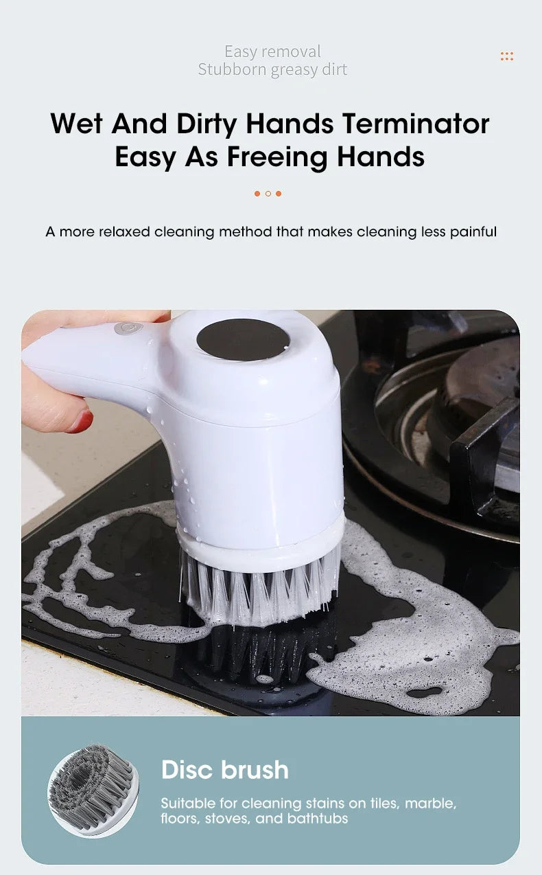 2025 Cordless Electric Spin Scrubber with 5 Brushes,IPX7 Waterproof Rechargeable Bathroom Cleaner for Tile/Shower/Grout Cleaning