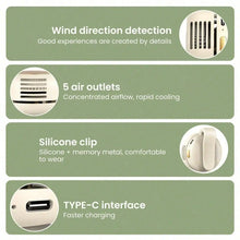 Portable Silent Mini Bladeless Electric Fan, Clip On Fan For Shirt, 3 Speeds Hands-Free Neck Fan,Suitable For Outdoor & Travel & Office, Travel Accessories, Gift
