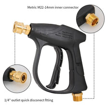 SEAMETAL Car Wash Gun Short Handle High Pressure Washer Gun with 5 Spray Nozzle Tips For Car Washing And Garden Cleaning Tools