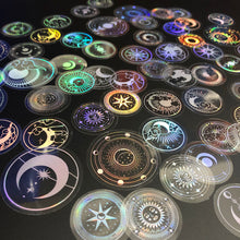 70 pcs Glitter Gold PET Adhesive Stickers Waterproof Transparent Label: SUN MOON Stars etc