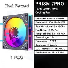 LDPCSJ PRISM 4 RS 12cm ARGB 4 Pin Computer Case Fan Quiet Cooling 12V Large Air Volume 1200RPM for Desktop Gaming PC Build