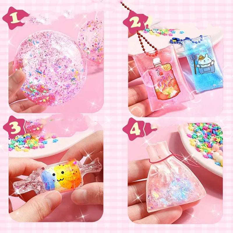 DIY Blow Bubble Nano Tape Full Set of PET Nano Glue Knead Music Double-Sided Tape Decompression Toy Stickers Gift