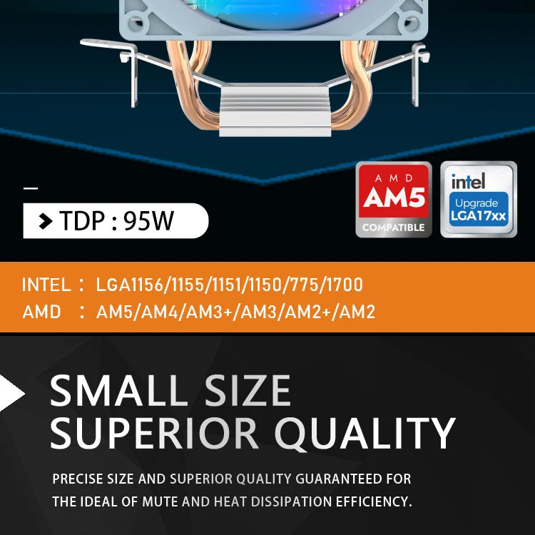 Aigo ICE CPU Cooler 2 4 6 Heat Pipes PC Radiator PWM 3PIN 90mm CPU Cooling Silent Rgb Fan For Intel 1700 1150 1156 1366 1155 AMD