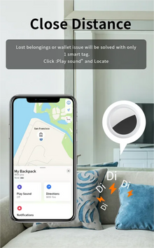 JSPTEC Security Bluetooth Tag Based on IOS Find My app Anti-lose Tracker Sound Locate IOS Message Reminder Alarm Key Finder IOS