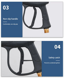 SEAMETAL Car Wash Gun Short Handle High Pressure Washer Gun with 5 Spray Nozzle Tips For Car Washing And Garden Cleaning Tools