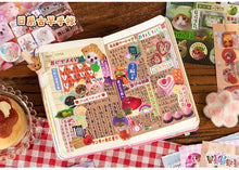 20 Sheets PET Die cut Stickers book Retro Cartoon Decorative handmade Scrapbooking Material Diary Japanese Stationery Supplies