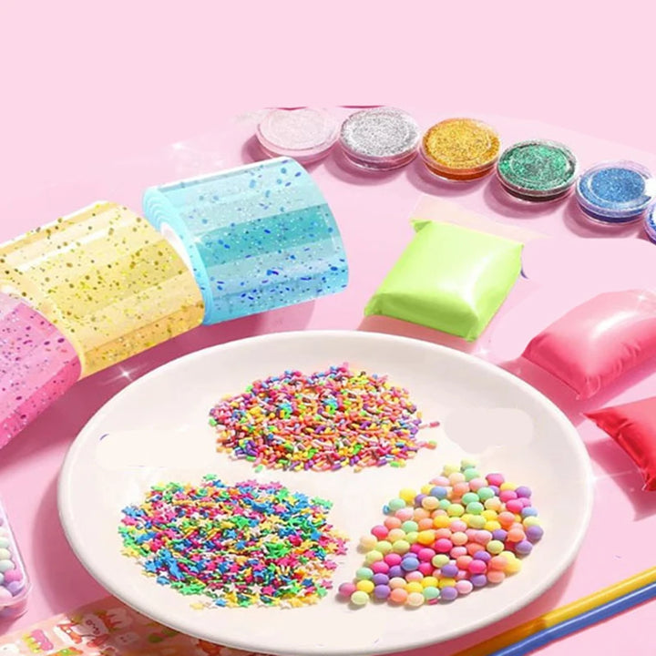 DIY Blow Bubble Nano Tape Full Set of PET Nano Glue Knead Music Double-Sided Tape Decompression Toy Stickers Gift