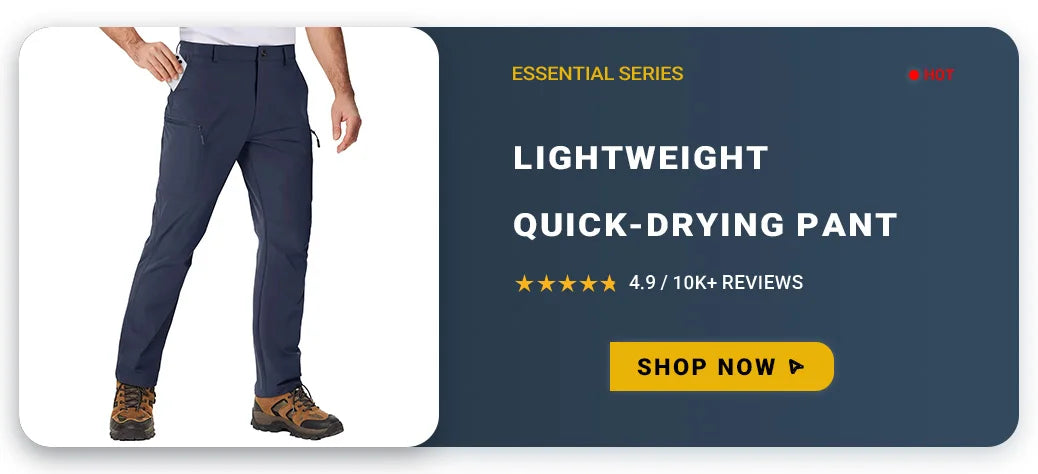 TACVASEN Summer Lightweight Trousers Mens Fishing Pants Outdoor Hiking Nylon Quick Dry Pockets Cargo Pants Casual Work Trousers