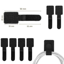 Self Adhesive Reusable Hook and Loop Cable Ties - Adjustable Cord Organizer Straps for Desk, Home & Office Cable Management