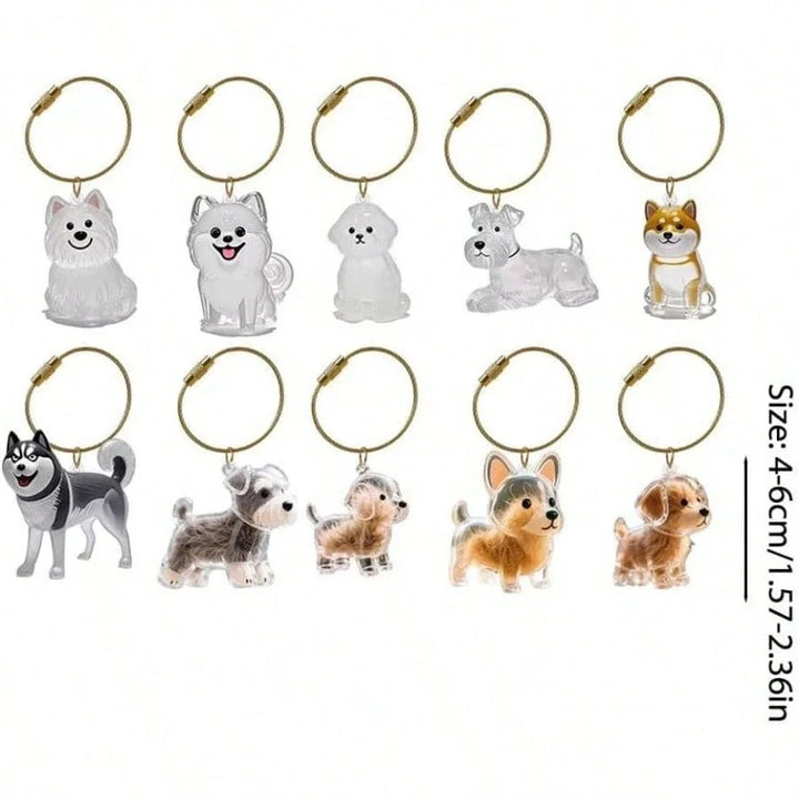 Creative Dog Hair Storage Keychain Transparent Dog\Cat Shape Memorial Pendant Handmade DIY Pet Souvenirs for Pet Lovers Gift