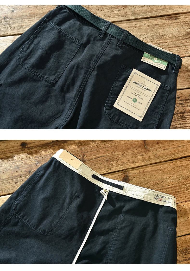 Yu Wenle Amekaji Trendy Versatile Workwear Pants Men American Retro Trousers Fashion Cargo Pants Man Straight Casual Baggy Pants