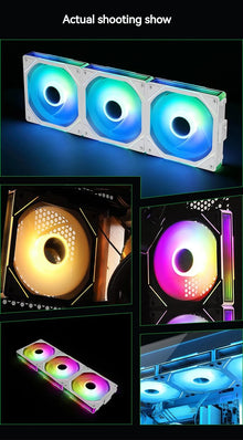 TEUCER JM-1 PC Cooling Case Fan ARGB Mirror Cycle Light Effect Wireless Stitching PWM Water Cooling 360mm CPU Cooler Fan
