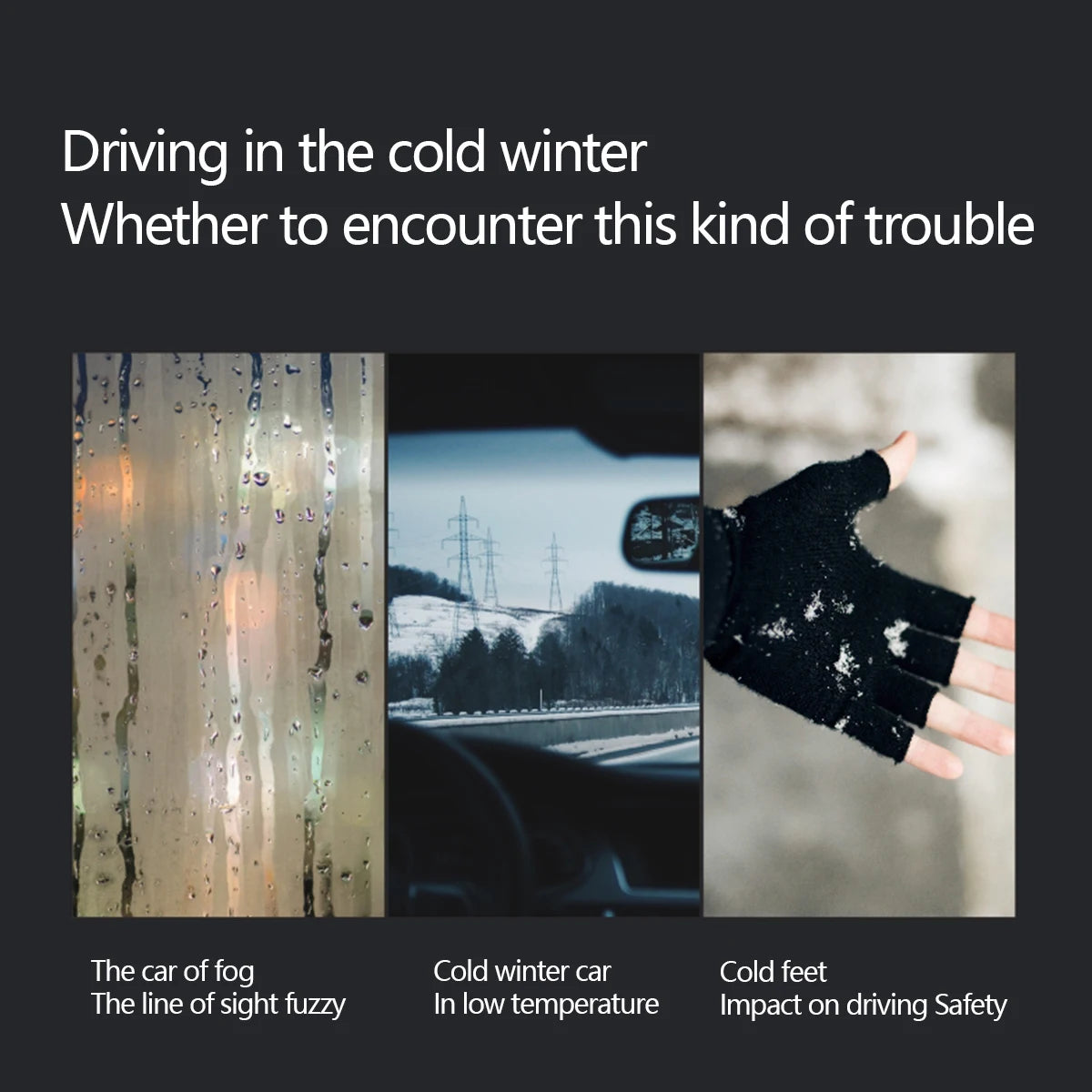 Car Cooling & Heater Fan 12V 120W Auto Windshield Anti-Fog Electric Heating Dryer Defogging Demister Defroster