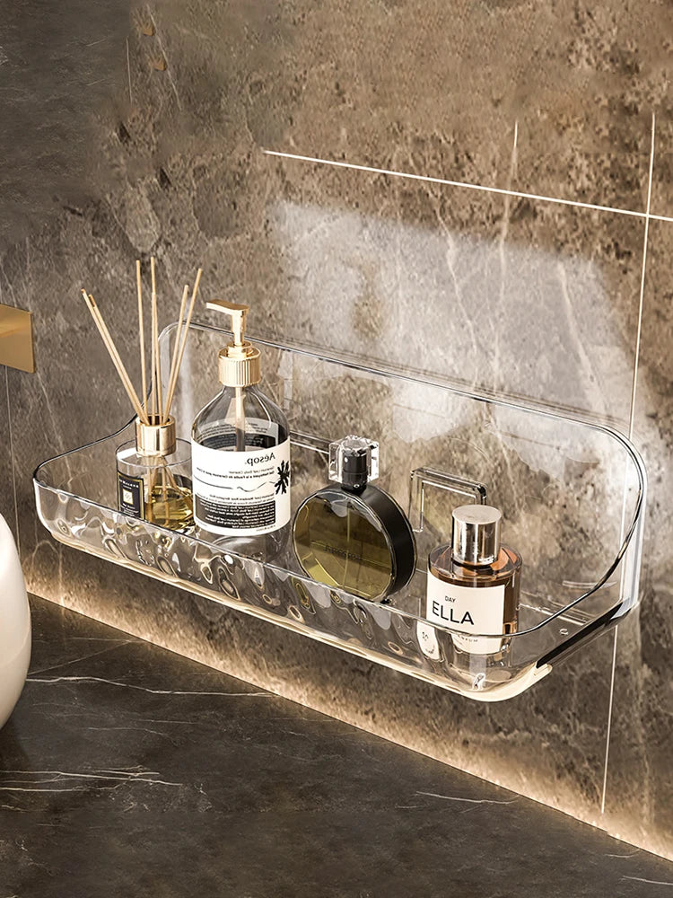 Acrylic Bathroom Shelf Household Toilet Wall Hanging Washstand Perforation-Free Cosmetics Storage Organizer on the Wall