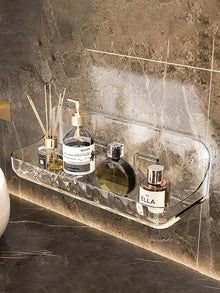 Acrylic Bathroom Shelf Household Toilet Wall Hanging Washstand Perforation-Free Cosmetics Storage Organizer on the Wall