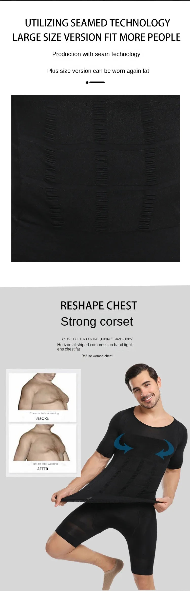 INSELLE Men Body Shaper Slimming Compression Vest Undershirt Seamless Waist Trainer Tank Top Belly Control Weight Loss Shapewear