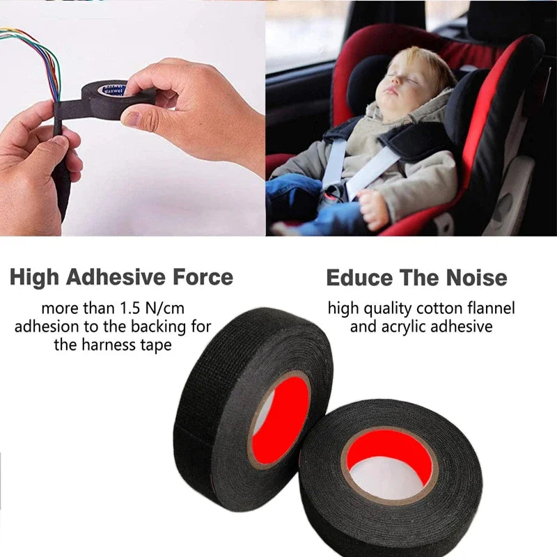 9/15/19/25/mm Electrical Insulation Heat-resistant Wiring Harness Tape  PET Bundle Flame Retardant Tape