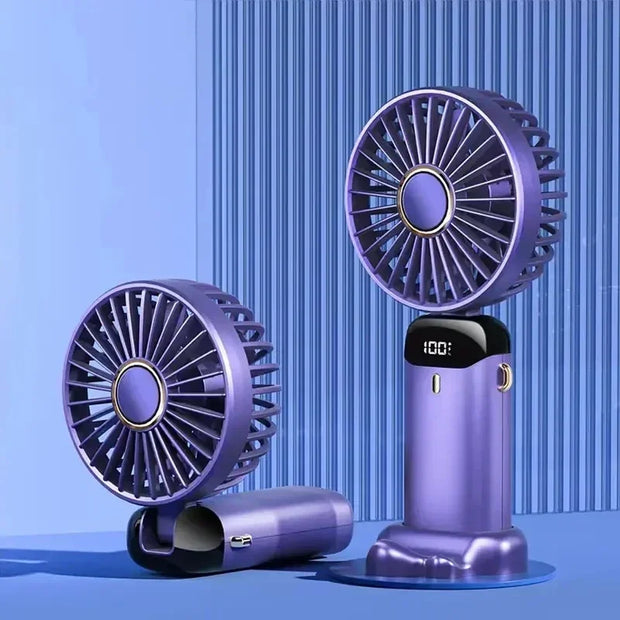 Portable Handheld Personal Rechargeable Fan LED Digital Display 90°Adjustable  Rechargeable Fan , 5 Speed Wind Mini Aromatherapy