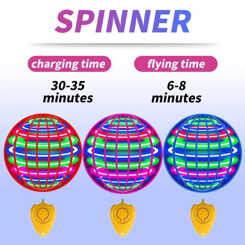 Floating Magic UFO Flying Ball LED Dazzling Lights Automatic Spinning Flying Machine Outdoor Sports Toy Birthday Gift