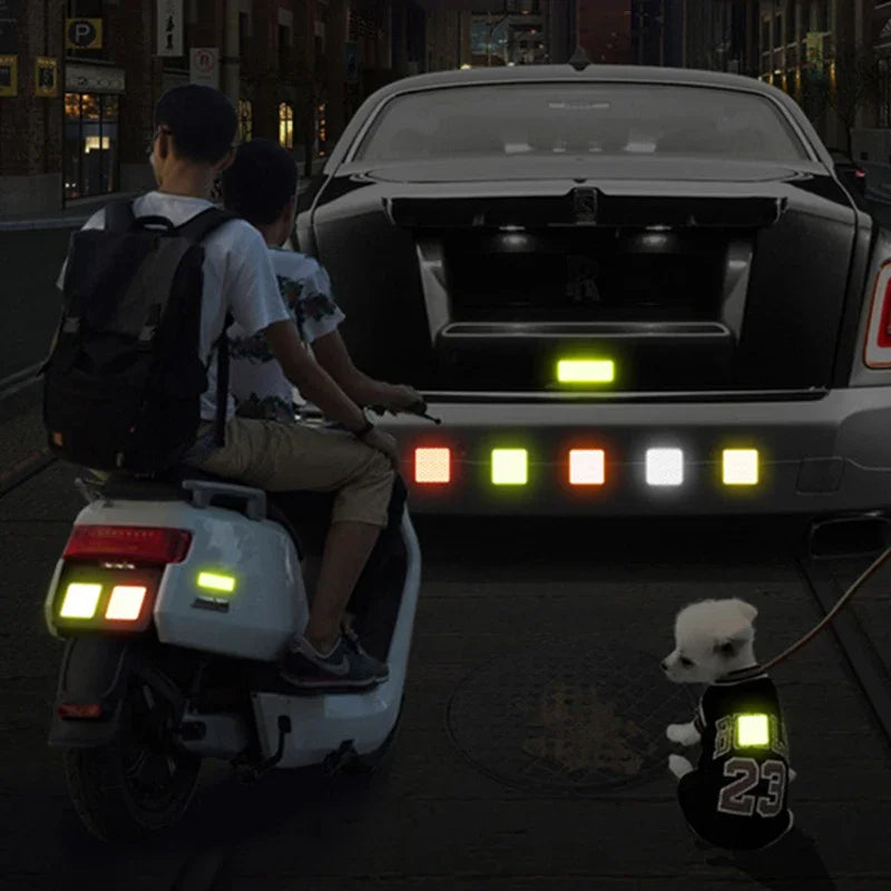 10 Reflective Stickers, Warning Safety Reflective Stickers, Pet Safety Warning 1.18 X 3.25inch Waterproof Night Vision Stickers