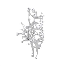 Geometric Claw Clips Women Large Metal Silver Color Korean Fashion Shark Hair Clips Girls Grab Clamps Hair Accessories
