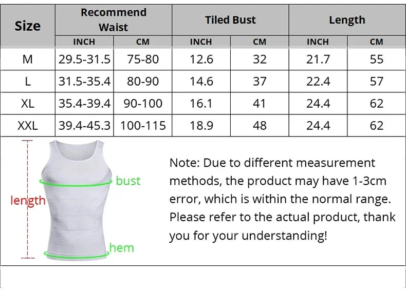 INSELLE Men Body Shaper Slimming Compression Vest Undershirt Seamless Waist Trainer Tank Top Belly Control Weight Loss Shapewear