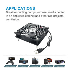 8/12cm 12V USB Powered Computer PC Case Fan For Receiver DVR Xbox TV Box Router Silent Chassis Cooler