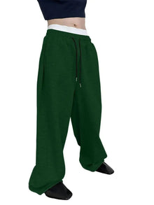 Men's wide leg sweatpants waist drawstring pants straight leg loose pants casual pants Mountaineering pants Jogger Sweatpants