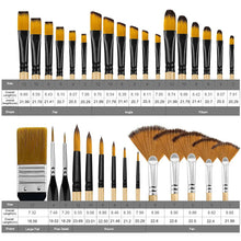 28/32 Pcs Paint Brushes for Acrylic Painting, Premium Nylon Bristles with Round, Filbert, Flat, Fan, Angle, Fine Detail Brush