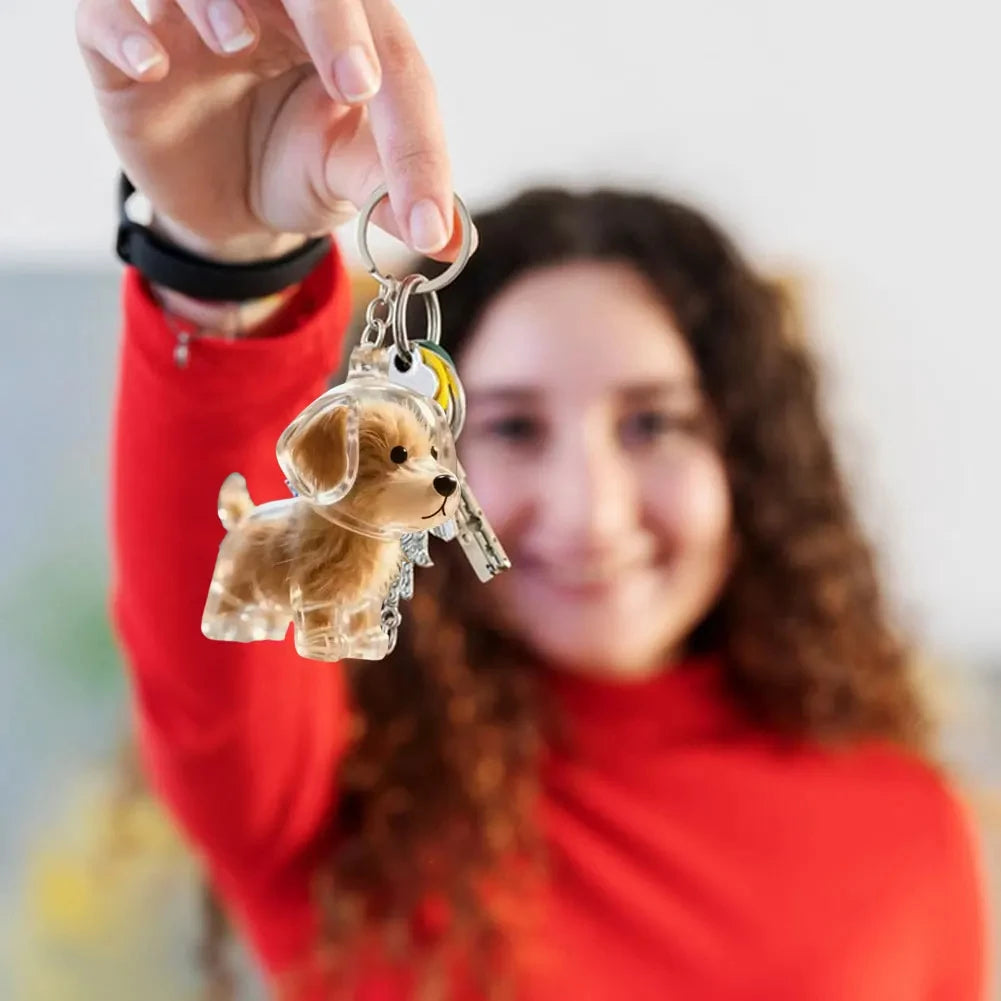 Creative Dog Hair Storage Keychain Transparent Dog\Cat Shape Memorial Pendant Handmade DIY Pet Souvenirs for Pet Lovers Gift