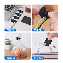 Self Adhesive Reusable Hook and Loop Cable Ties - Adjustable Cord Organizer Straps for Desk, Home & Office Cable Management