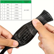 10m /32.8 Feet Pet Expandable Braided Mesh Sleeve Black Flexible Wire Mesh Cover Tv Audio Pc Cable Protection Against Pet Chewing
