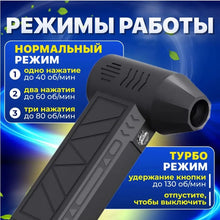 Mini Turbo Jet Fan Electric Air Duster with 3 Gear Adjustable 130000RPM Wind Speed 52m/s Car Computer Cleaning Blower Tool