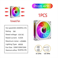 LDPCSJ PRISM 4 RS 12cm ARGB 4 Pin Computer Case Fan Quiet Cooling 12V Large Air Volume 1200RPM for Desktop Gaming PC Build