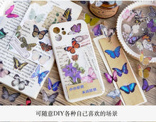 Journamm 40pcs/pack Butterfly Series Stickers Art Collage Junk Journal DIY Scrapbooking PET Waterproof Craft Aesthetics Stickers