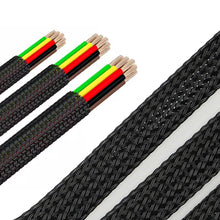 3m/9.85ft PET Expandable Braided Sleeving Flexible Wire Mesh Sleeve Black For TV Audio PC Cords Protect From Pets Chewing