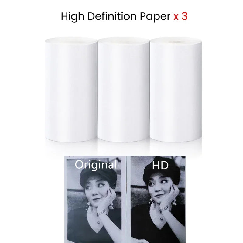 HD Mini Portable Thermal Printer 57mm Self-Adhesive Label Sticker Paper for Phone Picture Photo Universal Portable Label Printer