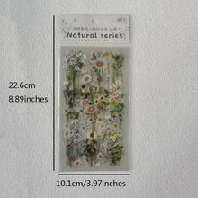 JIANQI 6pcs/pack Transparent PET Stickers Scrapbooking Materials DIY Junk Journal Collage Floral Leaves Plants Decor Stickers