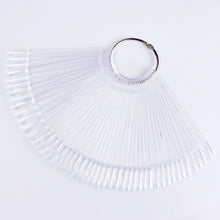 50pcs False Nail Display Tips Clear Nature Color Chart Oval Fan Style UV Gel Polish Swatch Shows Palette Practice Manicure Tools