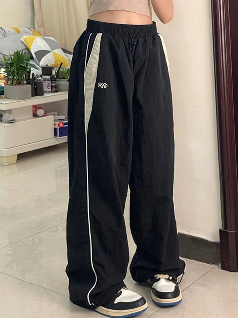 Y2k Wide Leg Cargo Pants Women Casual Loose Drawstring Trousers Streetwear Hip Hop Sweatpants 2024 Female Vintage Baggy Joggers